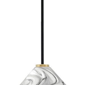 Toltec Lighting - 6201-MBNAB-2129 - One Light Mini Pendant - Sandia - Matte Black & New Age Brass