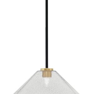 Toltec Lighting - 6201-MBNAB-2162 - One Light Pendant - Sandia - Matte Black & New Age Brass