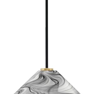 Toltec Lighting - 6201-MBNAB-2169 - One Light Pendant - Sandia - Matte Black & New Age Brass