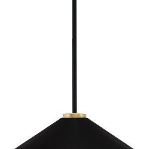 Toltec Lighting - 6201-MBNAB-424-MB - One Light Pendant - Sandia - Matte Black & New Age Brass