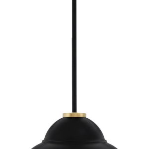 Toltec Lighting - 6201-MBNAB-428-MB - One Light Pendant - Sandia - Matte Black & New Age Brass