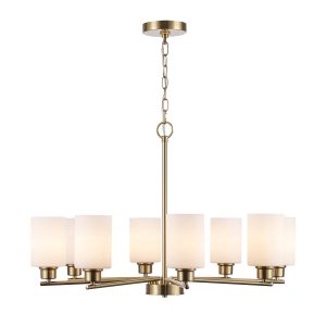Trans Globe Imports - 72028 AG-FR - Eight Light Chandelier - Kai - Antique Gold / Frosted