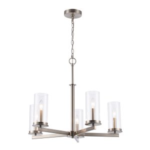 Trans Globe Imports - 72045 BN - Five Light Chandelier - Carter - Brushed Nickel