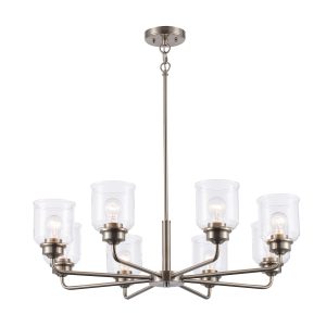 Trans Globe Imports - 72058 BN - Eight Light Chandelier - Zoe - Brushed Nickel
