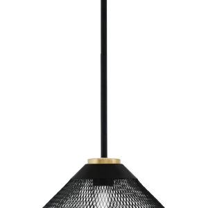 Toltec Lighting - 6201-MBNAB-808-MB - One Light Pendant - Sandia - Matte Black & New Age Brass