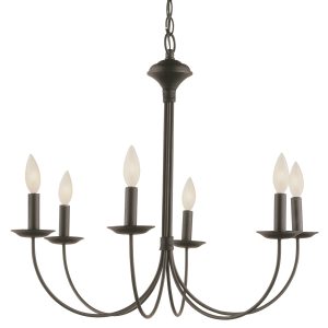 Trans Globe Imports - 9016 BK - Six Light Chandelier - Candle - Black