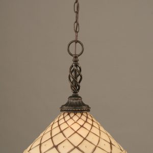 Toltec Lighting - 82-DG-718 - One Light Pendant - Eleganté - Dark Granite