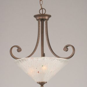 Toltec Lighting - 254-BRZ-711 - Three Light Pendant - Curl - Bronze