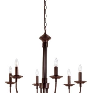 Trans Globe Imports - 9016 ROB - Six Light Chandelier - Candle - Rubbed Oil Bronze