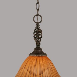 Toltec Lighting - 82-DG-58319 - One Light Pendant - Eleganté - Dark Granite