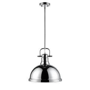 Golden - 3604-L CH-CH - One Light Pendant - Duncan - Chrome