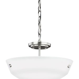 Generation Lighting - 7715202-962 - Two Light Semi-Flush Convertible Pendant - Kerrville - Brushed Nickel