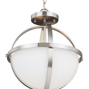 Generation Lighting - 7724602-962 - Two Light Semi-Flush Convertible Pendant - Alturas - Brushed Nickel