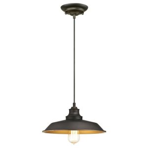 Westinghouse Lighting - 6344700 - One Light Pendant - Iron Hill - Oil Rubbed Bronze With Highlights