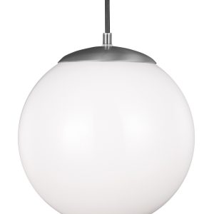 Visual Comfort Studio - 6022-04 - One Light Pendant - Leo - Hanging Globe - Satin Aluminum