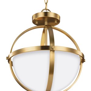 Generation Lighting - 7724602-848 - Two Light Semi-Flush Convertible Pendant - Alturas - Satin Brass