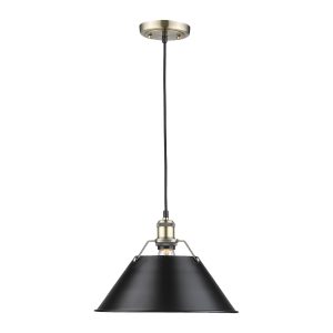 Golden - 3306-L AB-BLK - One Light Pendant - Orwell - Aged Brass