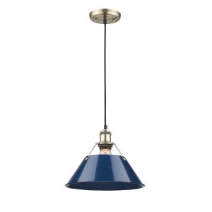 Golden - 3306-L AB-NVY - One Light Pendant - Orwell - Aged Brass