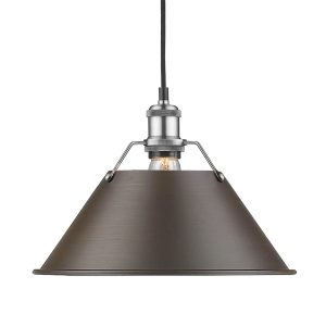 Golden - 3306-L PW-RBZ - One Light Pendant - Orwell - Pewter