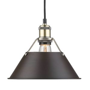 Golden - 3306-M AB-RBZ - One Light Pendant - Orwell - Aged Brass