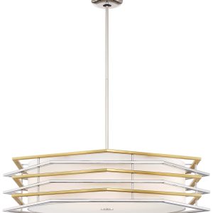 George Kovacs - P1073-657-L - LED Pendant - Levels - Polished Nickel W/Honey Gold