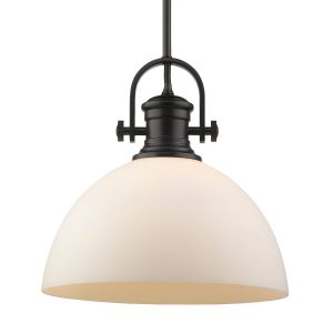 Golden - 3118-L BLK-OP - One Light Pendant - Hines - Matte Black