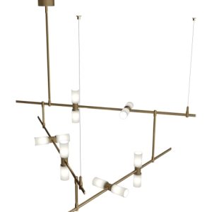 Visual Comfort Modern - 700MDCHCRR - LED Chandelier - ModernRail - Aged Brass