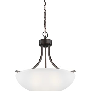 Generation Lighting - 6616503-710 - Three Light Pendant - Geary - Bronze