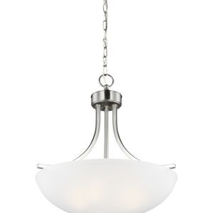 Generation Lighting - 6616503EN3-962 - Three Light Pendant - Geary - Brushed Nickel