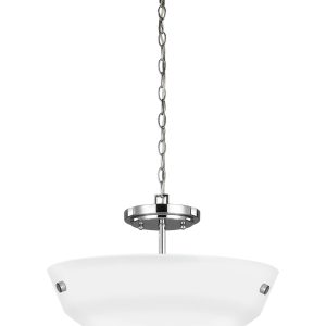Generation Lighting - 7715202EN3-05 - Two Light Semi-Flush Convertible Pendant - Kerrville - Chrome