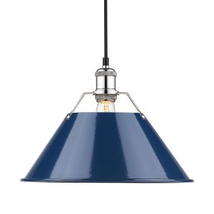 Golden - 3306-L CH-NVY - One Light Pendant - Orwell - Chrome