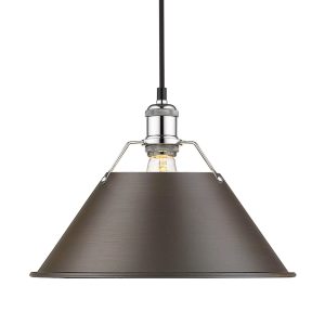 Golden - 3306-L CH-RBZ - One Light Pendant - Orwell - Chrome