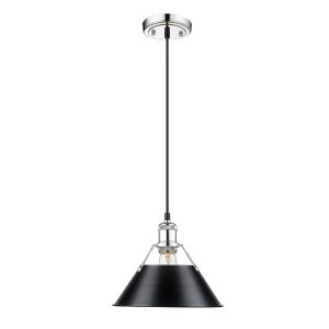Golden - 3306-M CH-BLK - One Light Pendant - Orwell - Chrome