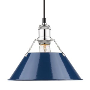 Golden - 3306-M CH-NVY - One Light Pendant - Orwell - Chrome