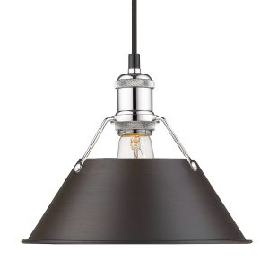 Golden - 3306-M CH-RBZ - One Light Pendant - Orwell - Chrome