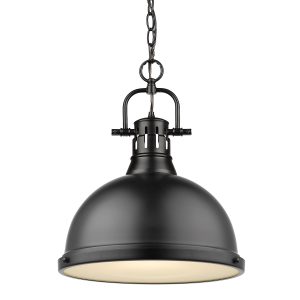 Golden - 3602-L BLK-BLK - One Light Pendant - Duncan - Matte Black