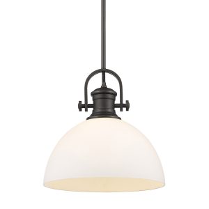 Golden - 3118-L RBZ-OP - One Light Pendant - Hines - Rubbed Bronze