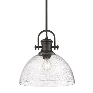 Golden - 3118-L RBZ-SD - One Light Pendant - Hines - Rubbed Bronze