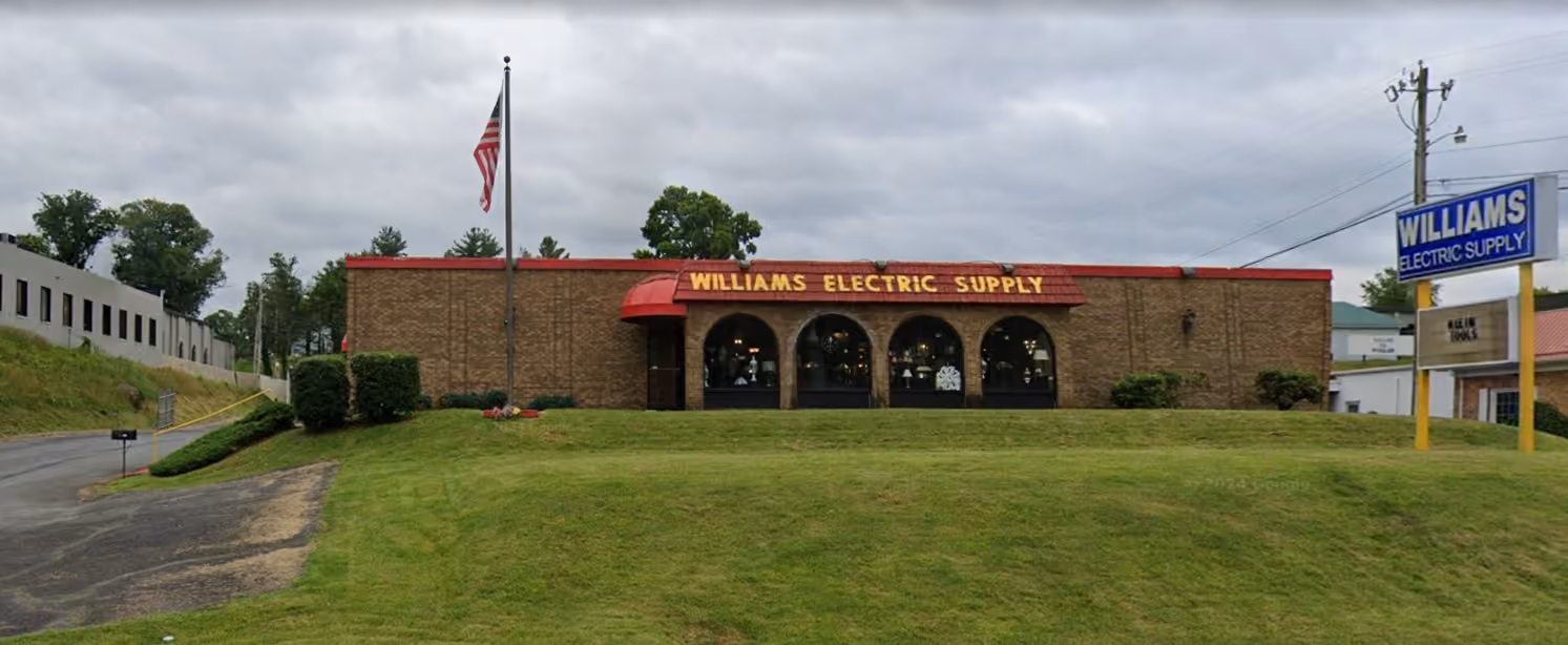 Williams Electric Supply storefront in Bristol, Tennessee